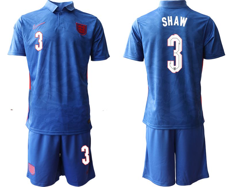 Men 2020-2021 European Cup England away blue #3 Nike Soccer Jersey->england jersey->Soccer Country Jersey